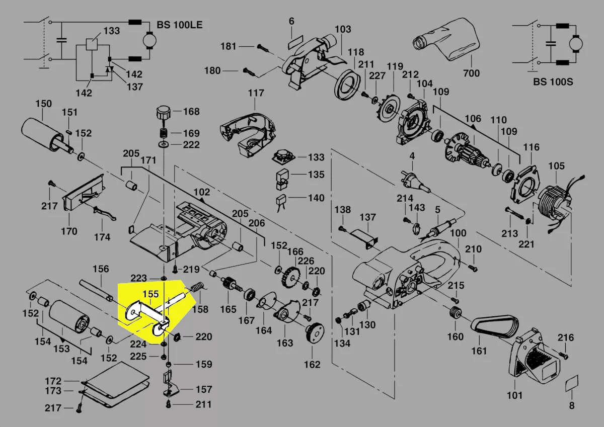 fourche galet avant ponceuse à bande réf. 4931345231 Milwaukee